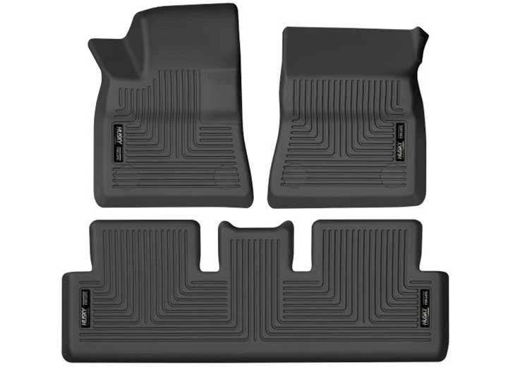 Husky Liner 24-C SANTA FE WB FRONT & 2ND ROW FLOOR LINER 3 PC SET BLACK