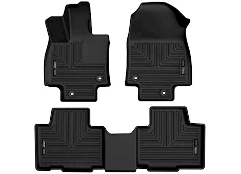 Husky Liner 24-24 GRAND HIGHLANDER/LEXUS TX350 WB FLOORLINERS 3 PC SET BLACK