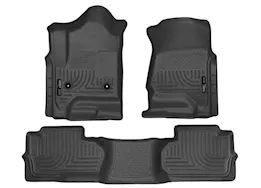 Husky Liner WeatherBeater Front & 2nd Seat Floor Liner Set - Black for Double Cab