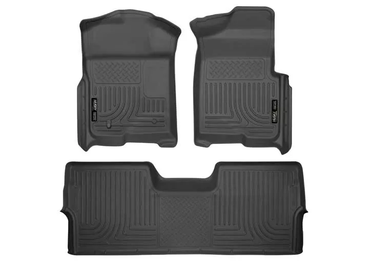 Husky Liner WeatherBeater Front & 2nd Seat Floor Liner Set - Black for SuperCrew Cab