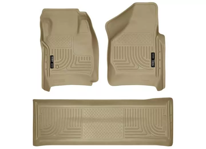 Husky Liner WeatherBeater Front & 2nd Seat Floor Liner Set - Tan for SuperCrew