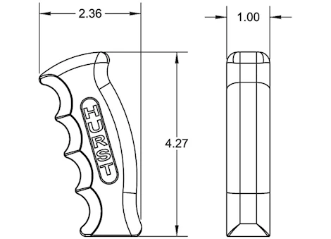 Hurst S/KNOB PISTOL GRIP ALUM UNIV