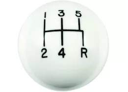 Hurst Shftr knob-white 5 spd(3/8-16)