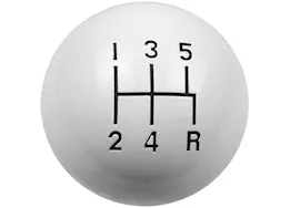 Hurst Shftr knob-white 5 spd(3/8-16)