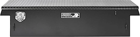 Highway Single Diamond Plate Lid w/ Smooth Black Base - 70"x 16"x 27"