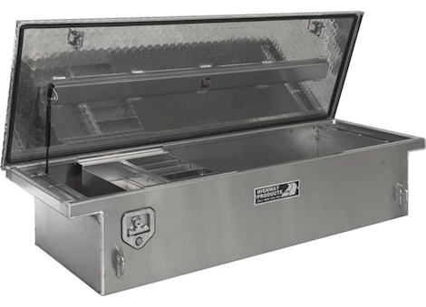 Highway Low Profile Smooth Aluminum Tool Box w/ Diamond Plate Lid - 70"x13.5"x20" Main Image