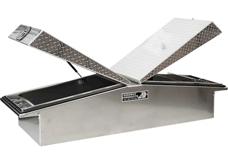 Highway Products 71 x 16 x 23 gull wing tool box w/smooth alum base, dia plate lid, no boweyes Main Image