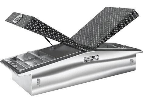 Highway 71"x16"x23" Gull Wing Diamond Plate Lid with Smooth Body Tool Box Main Image