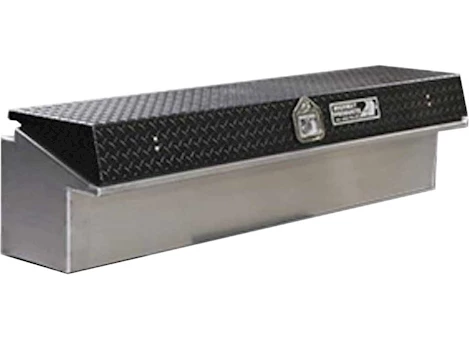 Highway Products 3712-001-BK62 Low Side Toolbox w/ Smooth Aluminum Base and Black Diamond Plate Lid