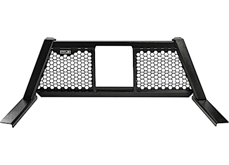 Highway Products HONEYCOMB OPEN WAVE HEADACHE RACK, SMOOTH BLK UPRIGHT & CENTER, SIZE 7