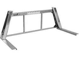 Highway Products Open post headache rack with tank brite uprights smooth aluminum center size 2