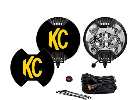 KC Hilites UNIVERSAL FIT SLIMLITE LED; 6" SPOT BEAM SYS BLACK