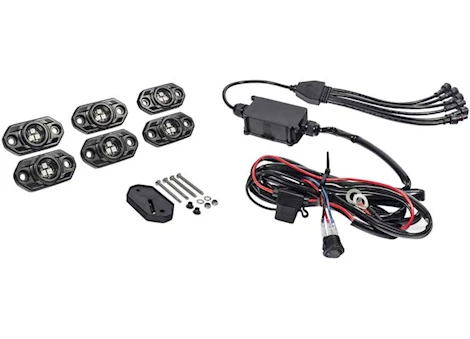 KC Hilites CRL; 6 PC RGB ROCK LIGHT KIT DOT APPROVED