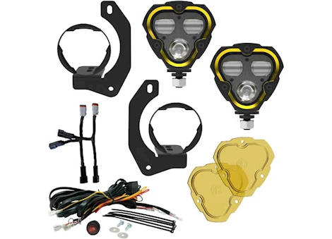 KC Hilites 07-C JEEP JK/JL/JT LED DM SAE FOG 2 LIGHT MASTER KIT BLACK