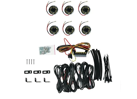 KC Hilites CYCLONE V2 LED - ROCK LIGHT - 6-LIGHT SYSTEM - CLEAR - 5W FLOOD BEAM