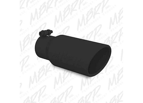 MBRP, Inc. TIP, 4IN O.D., ANGLED ROLLED END, 3IN INLET, 10IN LENGTH, BLACK