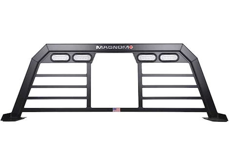 Magnum Truck Racks 24-C SILVERADO 2500/3500 HIGHPRO WINDOW CUT HEADACHE RACK/BARS/LIGHTS MATTE BLAC