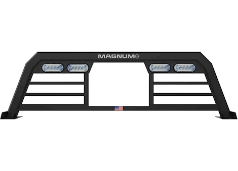 Magnum Truck Racks 24-C SILVERADO 2500/3500 LOW PRO WINDOW CUT HEADACHE RACK/BARS/LIGHTS MATTE BLACK