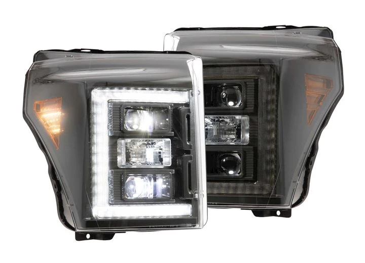 Morimoto Lighting 11-16 f250/f350/f450 xb hybrid led headlights (set/smoked) Main Image