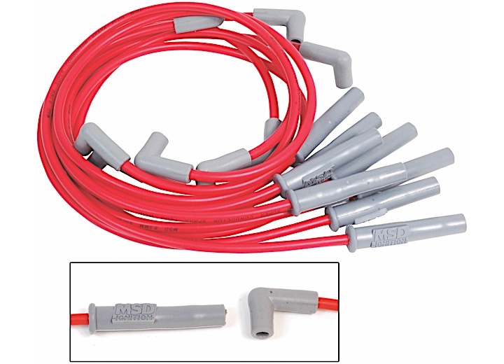 MSD Ignition 75-96 BRONCO/F150 SPARK PLUG WIRES (SBF 302-351W) STRAIGHT MULTI-ANGLE & 90 DEG