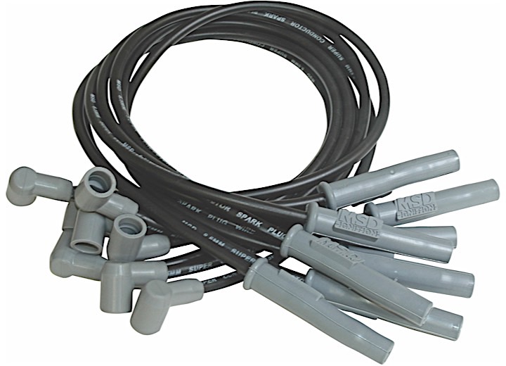 MSD Ignition BBC SUPER CONDUCTOR WIRE SET, SOCKET, BLACK JACKE