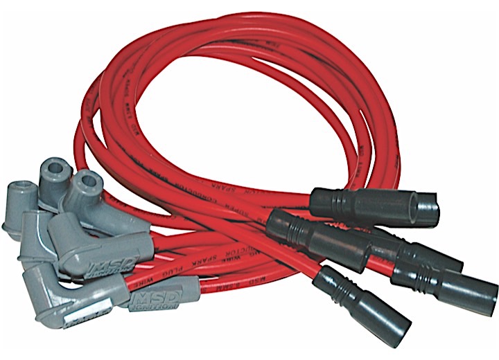 MSD Ignition 96-97 TAHOE V8 SUPER CONDUCTOR SPARK PLUG WIRE SET, RED JACKE