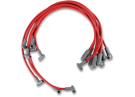 MSD Ignition SBC 350 HEI SUPER CONDUCTOR SPARK PLUG WIRE SET, RED JACKE