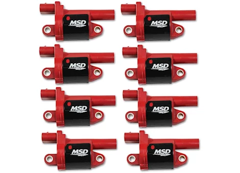 MSD Ignition Coils, red, round, 14 -c gm v8, 8-pk Main Image