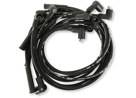 MSD Ignition SB FORD 289/302 SUPER CONDUCTOR SPARK PLUG WIRE SET W/ HEI CAP, BLACK JACKE