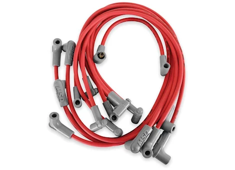 MSD Ignition 71-74 chevelle/camaro hei super conductor spark plug wire set, red jacke Main Image