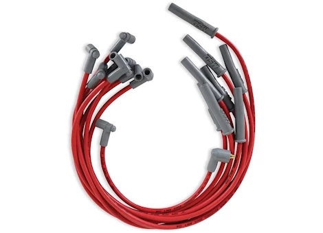 MSD Ignition Sb ford 289/308 super conductor spark plug wire set w/ hei cap, red jacke Main Image