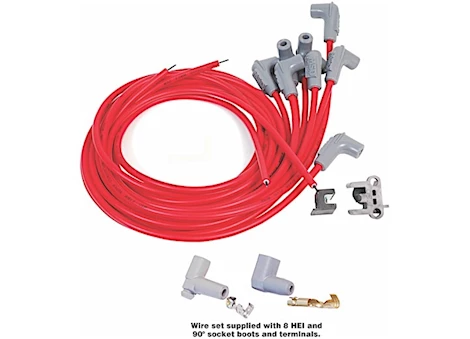 MSD Ignition Super conductor spark plug wire set, 8 cyl 90 deg plug, socket/hei ca Main Image