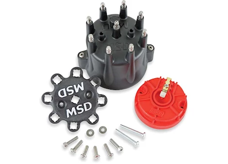 MSD Ignition CHEVY V8 HEI DISTRIBUTOR CAP AND ROTOR, BLAC