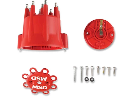 MSD Ignition RED CAP/ROTOR KIT, INCL CAP PN 8433 & RACE ROTOR PN 846