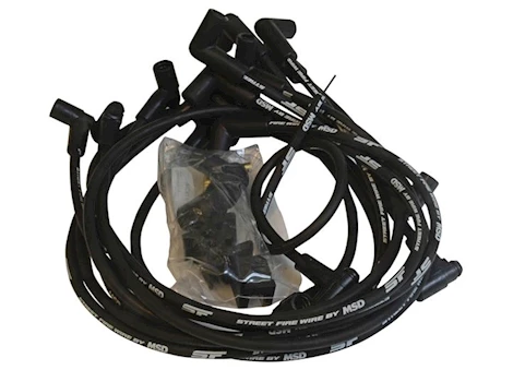 MSD Ignition STREET FIRE SPARK PLUG WIRE SET, SBC CHEVY 350 HEI, BLAC