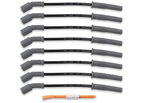 MSD Ignition 99-07 sierra 1500/2500/3500 wire set, 8-11in, silicone, blac Main Image