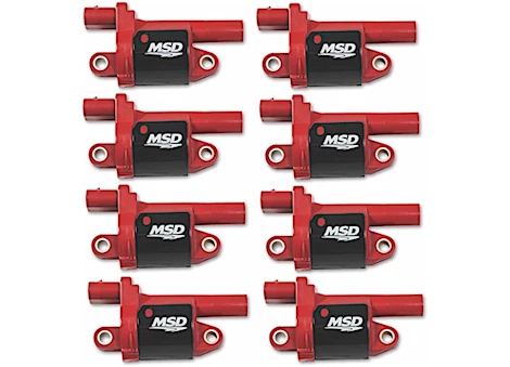 MSD Ignition COILS, RED, ROUND, 14 -C GM V8, 8-PK