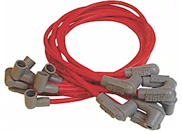 MSD Ignition Sbc super conductor spark plug wire set, socket distributor cap, red jacke