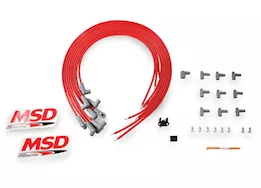 MSD Ignition Super conductor 8.5mm spark plug wire set, 8 cyl 90 deg plug & cap, re