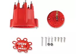 MSD Ignition Red cap/rotor kit, incl cap pn 8433 & race rotor pn 846