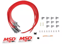 MSD Ignition Super conductor spark plug wire set, multi-angle plug, hei cap, re