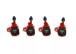 MSD Ignition 16-20 civic 2.0l/2.0l blaster series ignition coil, 4 cyl, red, 4 pac