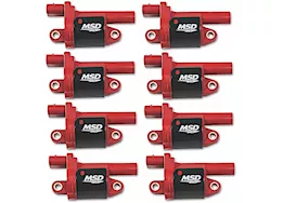 MSD Ignition Coils, red, round, 14 -c gm v8, 8-pk