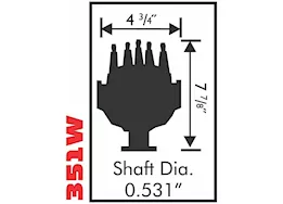 MSD Ignition Ford 351w small diameter pro-billet distributor w/iron gea