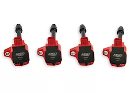 MSD Ignition 16-20 civic 2.0l/2.0l blaster series ignition coil, 4 cyl, red, 4 pac