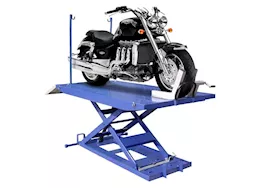 Tuxedo Auto Equipment 1,500 lb high rise motorcycle lift bench w/ vise, sides, balance bar, pump