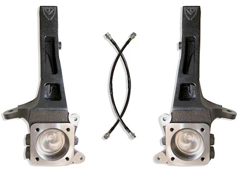 Maxtrac Suspension 05-23 TACOMA(6-LUG)2WD FRONT STEEL 4IN LIFT SPINDLES W/EXT BRAKE LINES(PAIR)