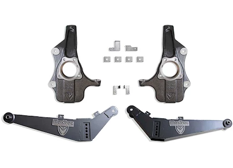 Maxtrac Suspension 21-C ESCALADE 2IN/4IN LOWERING KIT W/ FRONT SPINDLES,SENSOR BRACKETS,& REAR CONTROL ARMS BLACK