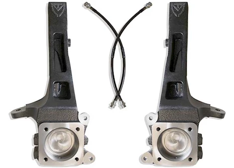 Maxtrac Suspension 03-22 RUNNER/07-14 FJ CRUISER 2WD FRONT STEEL 4IN LIFT SPINDLES W/EXT BRAKE LINES(PAIR)