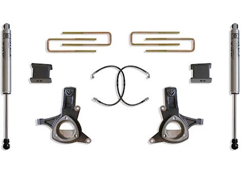 Maxtrac Suspension 16-19 SILVERADO/SIERRA 1500 2WD 5IN LIFT KIT W/FOX REAR SHOCKS(STAMPED STEEL SUSP)